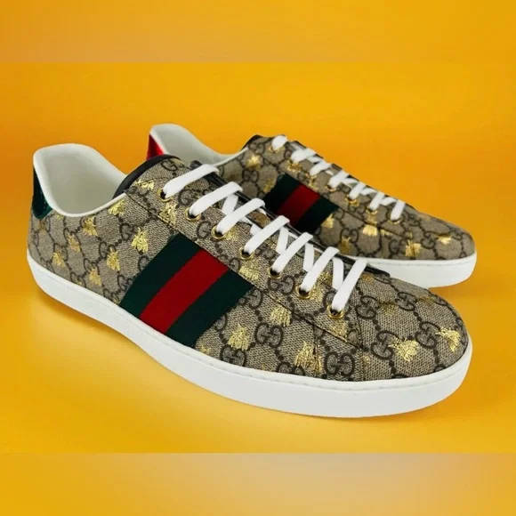 Gucci Ace Supreme Canvas Bees Sylvie Men GG Sneakers UK 12.5 - US 13 - EU 46.5 - Picture 4 of 13